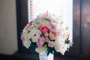 Wedding bouquet on a dark background