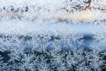 Eisblumen, Eiskristalle auf gefrorener Fensterscheibe, Textur, Hintergrund, Weihnachten, xmas 
