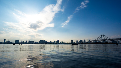 Obraz premium Tokyo cityscape with setting sun