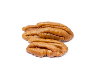 Fresh pecan nuts isolated on a white background