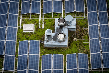 Roof with solar panels