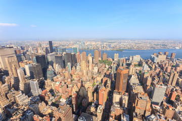Panoramic view of Manhattan as seen from the Empire State Building observation deck