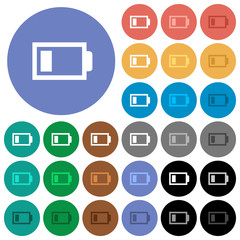 Low battery with one load unit round flat multi colored icons