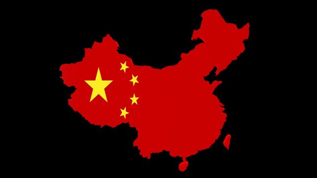 Carte ed Chine et son drapeau