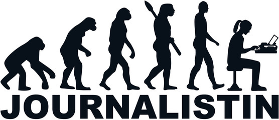 Journalist evolution typewriter german female