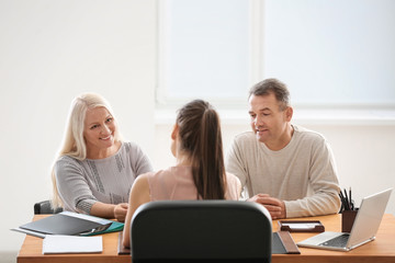 Mature couple at notary public office