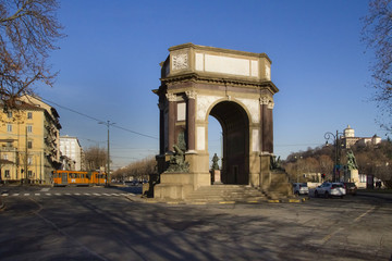 Fototapeta na wymiar Torino Arco Monumentale dell'Arma dell'Artiglieria Piemonte Italia Europa Arch in Turin Piedmont Italy Europe