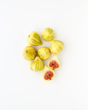 yellow strip fig on white background