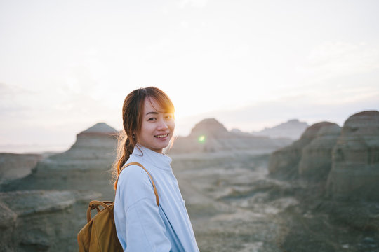 young lady in the Ghost City,Xinjiang