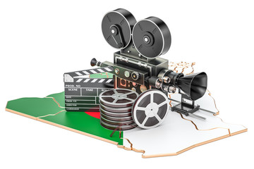 Algerian cinematography, film industry concept. 3D rendering
