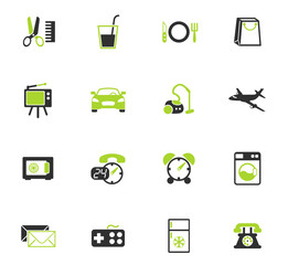 hotel room service icon set