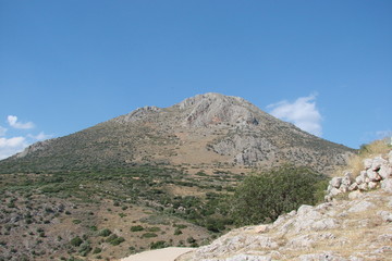 poor vegetation of mountain ranges in southern Greece.