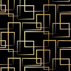 Geometric seamless texture with gold restangle