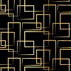 Wallpaper murals Gold abstract geometric Geometric seamless texture with gold restangle