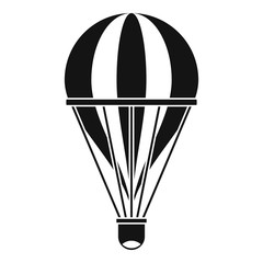 Hot air striped balloon icon, simple style