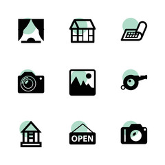 Frame icons. vector collection filled frame icons set.