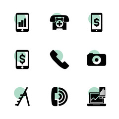 Phone icons. vector collection filled phone icons set.