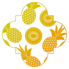 frame with fruits pattern background