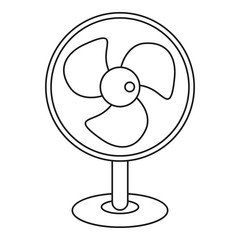 Electric table fan icon, outline style