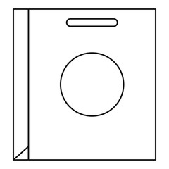 Paper bag icon, outline style