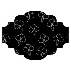frame with broccoli pattern background