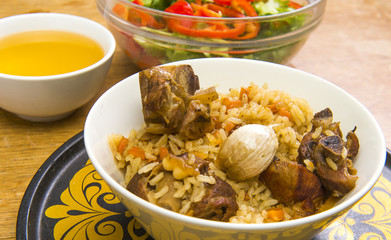 Asian rice - Plov with meat and carrot