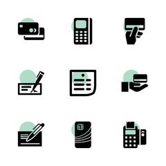Paying icons. vector collection filled paying icons set.