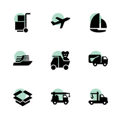 Cargo icons. vector collection filled cargo icons set.