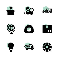 Transport icons. vector collection filled transport icons set.