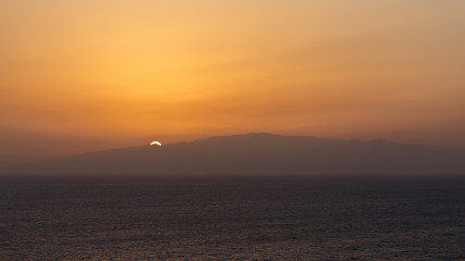 sound goes down behind La Gomera