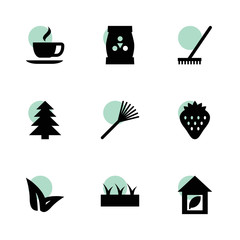 Leaf icons. vector collection filled leaf icons set.