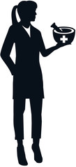 Pharmacist silhouette female