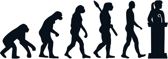 Politician evolution lectern female
