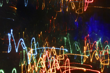 bright abstract background with a dark middle and bright neon lights