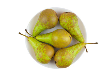 appetizing fresh juicy pear on white background
