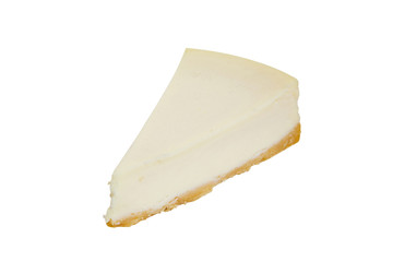classic cheesecake on white plate on  wooden table