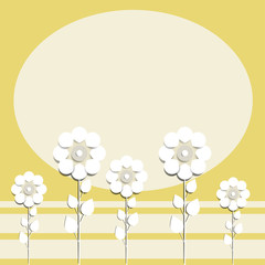 illustration of paper flowers celebratory background for text placement