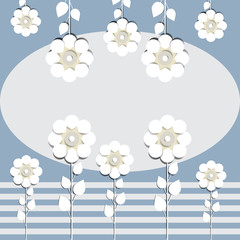 illustration of paper flowers celebratory background for text placement