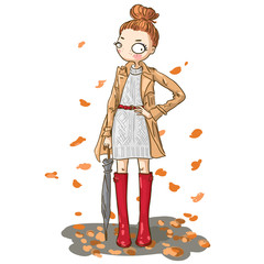 Cute autumn girl
