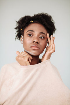 Studio portrait of gorgeous black teen girl