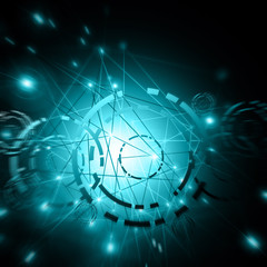 Best Internet Concept of global business.Technological background. Rays symbols Wi-Fi, of the Internet, television, mobile and satellite communications