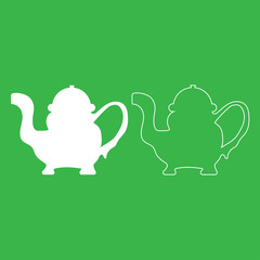 Teapot icon . Illustration white color .