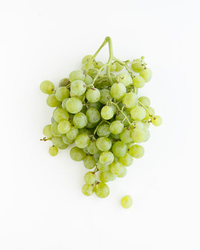 green grape / muscat on white background