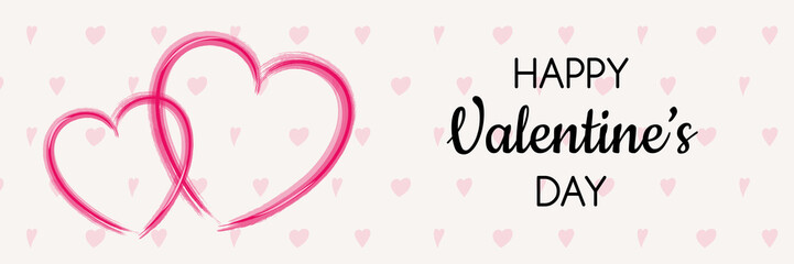 Cute card with hand drawn hearts - Valentine's Day. Vector.