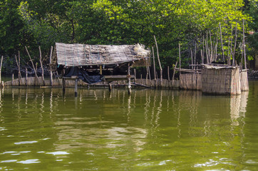 structure for fishermen on the lake