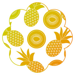frame with fruits pattern background