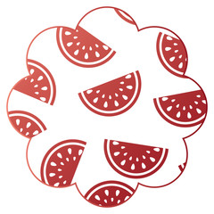 frame with watermelon pattern background