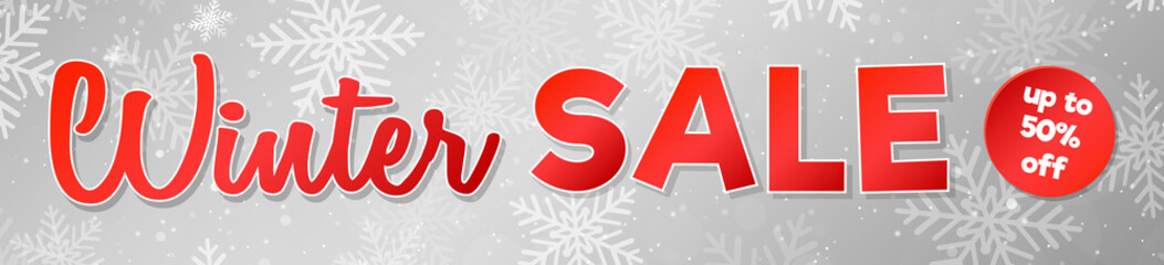 Winter Sale - banner. Vector.
