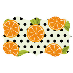 frame with oranges pattern background