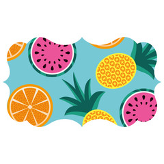 frame with fruits pattern